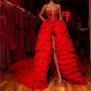 Red Albina Dyla Custom sold out dress in Size 0